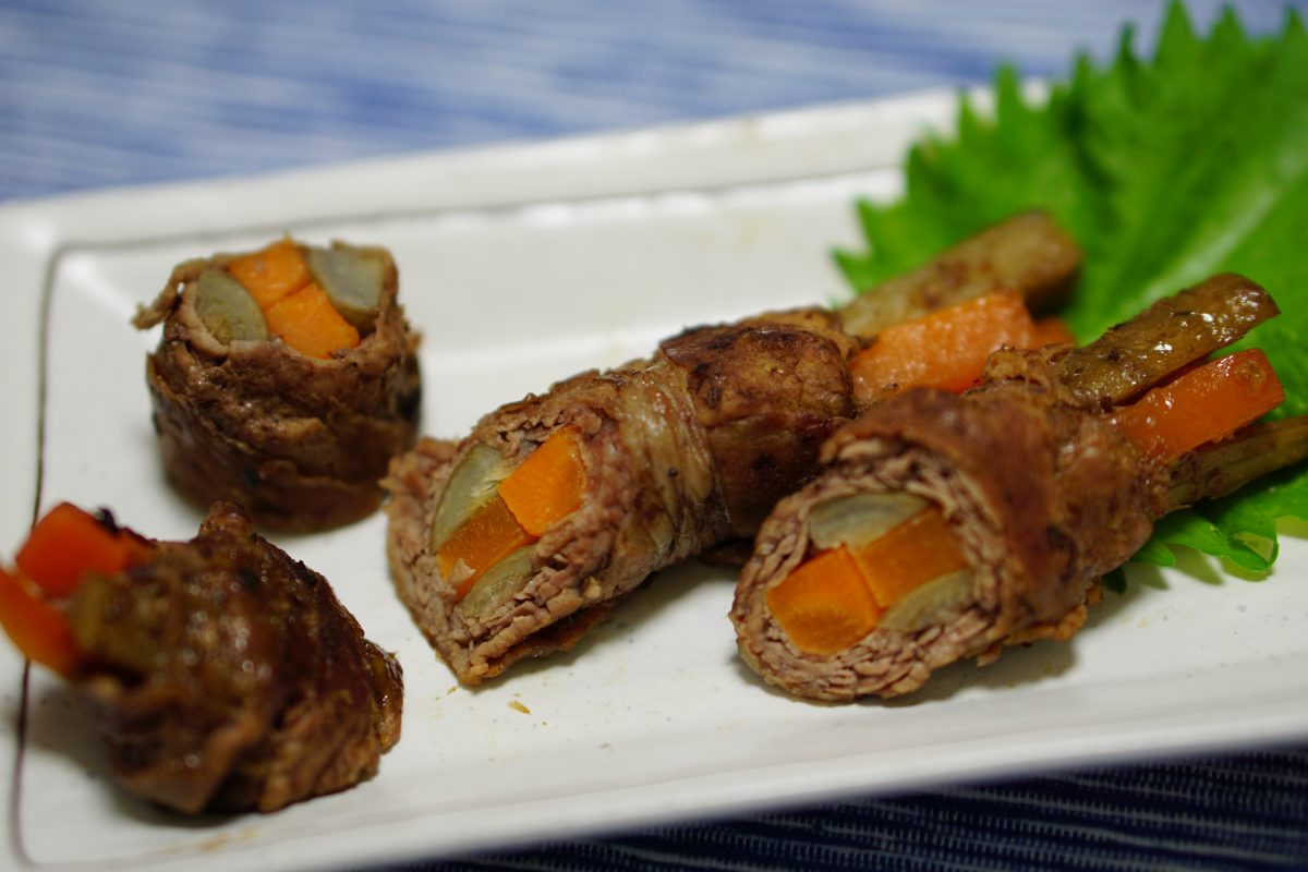 Burdock Carrot Beef Rolls